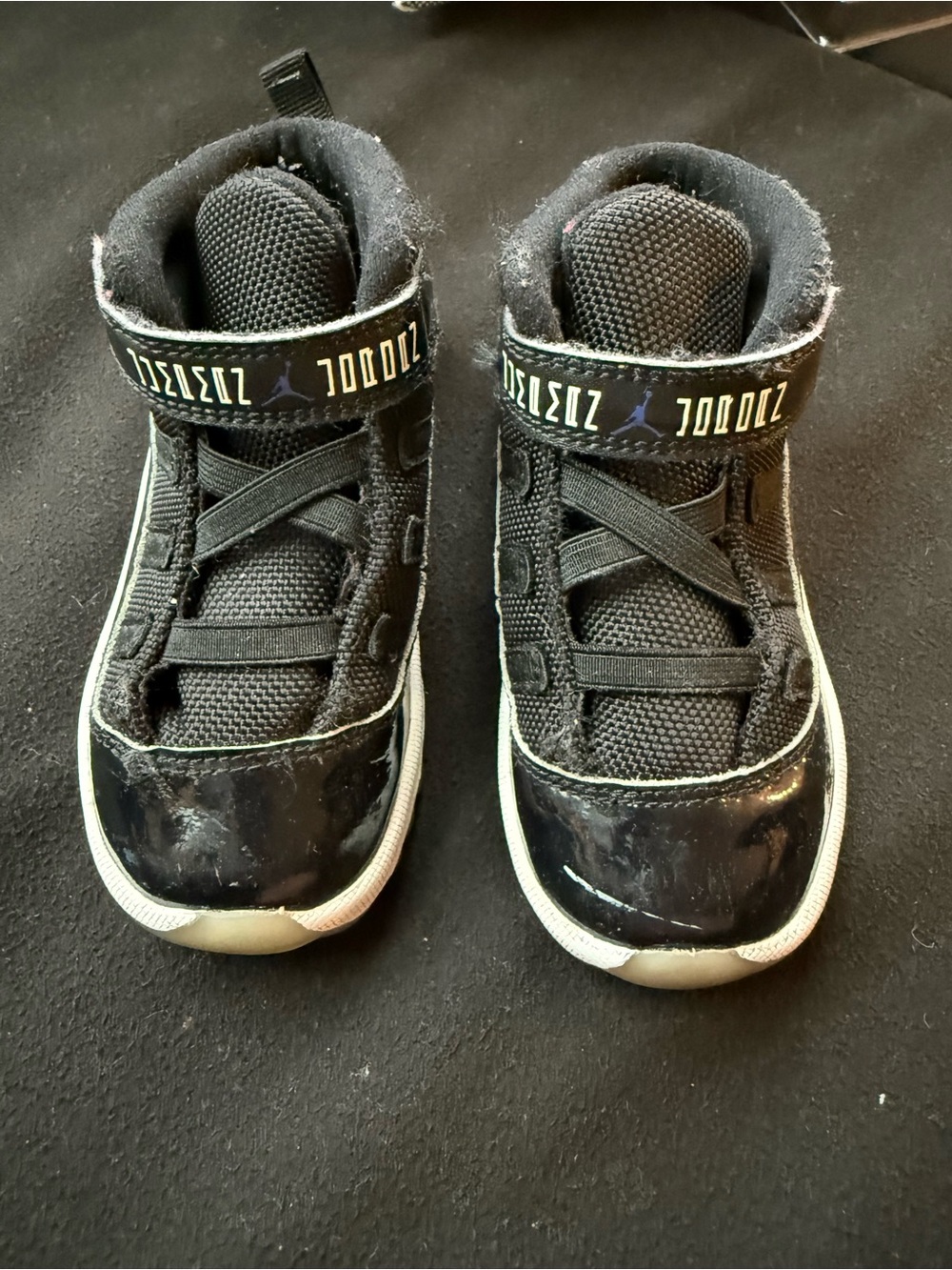 Jordan Kids Black High-Top Sneakers with White Soles